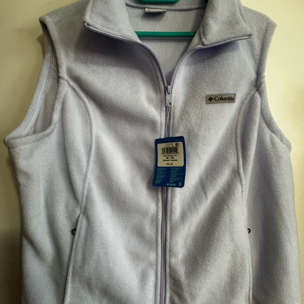 Columbia Soft lavender XL Fleece Vest